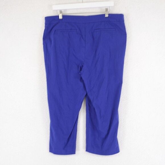 Counterparts Royal Blue Size 16 Capri Pants 36/21 High Rise Rhinestone Rayon Ble - Picture 3 of 5